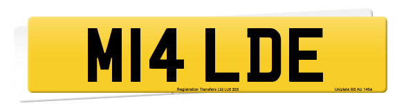 Registration number M14 LDE
